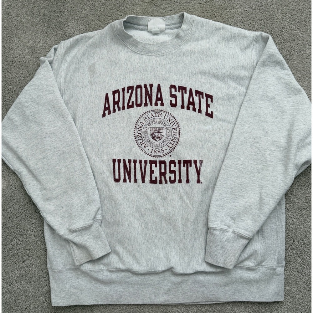 VTG Champion Reverse Weave Arizona State University ASU Sweatshirt Grey Mens L